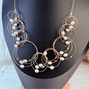 Lightweight minimalist, artistic freshwater, pearl handmade necklace